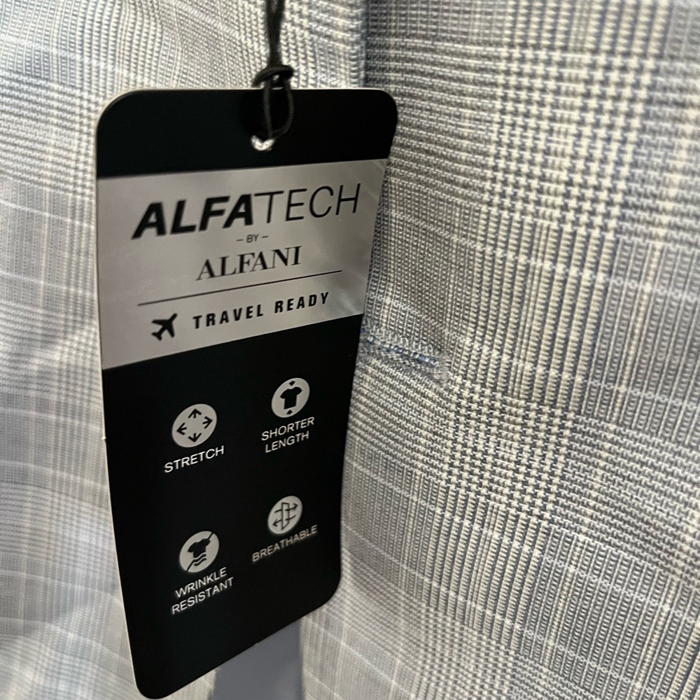 Alfani NEW Men's Slim Fit alfatech Blue Suit Jacket Blazer 38L $360 - Picture 3 of 7